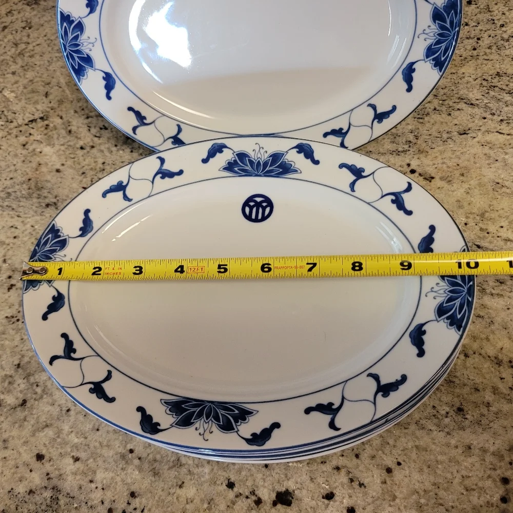 Tatung in Glaze Vintage Water Lily Pattern Durable China 6 Oval Plates